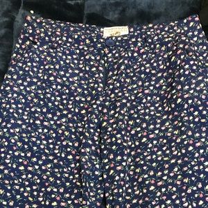 Floral navy blue hippie pants